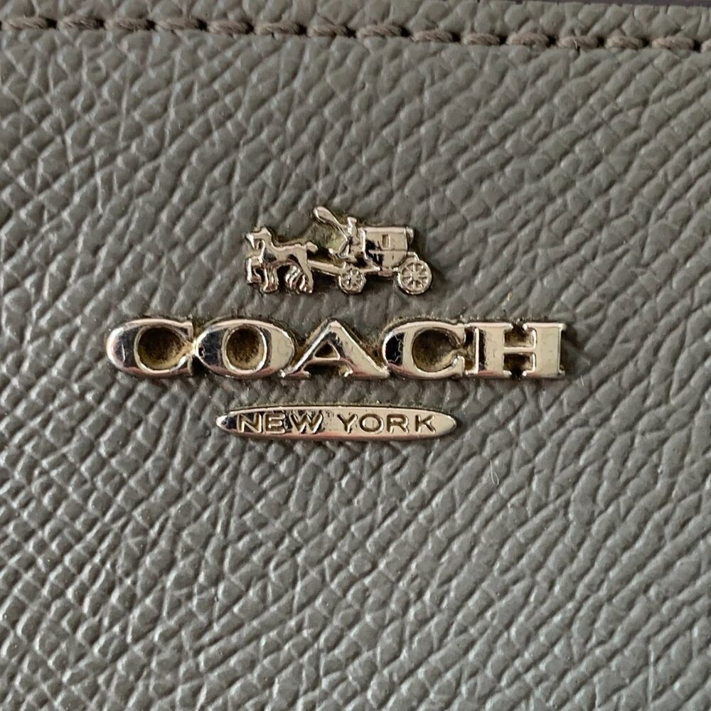 Coach  Double Zip Wristlet – Gray Crossgrain Leather - Picture 8 of 14